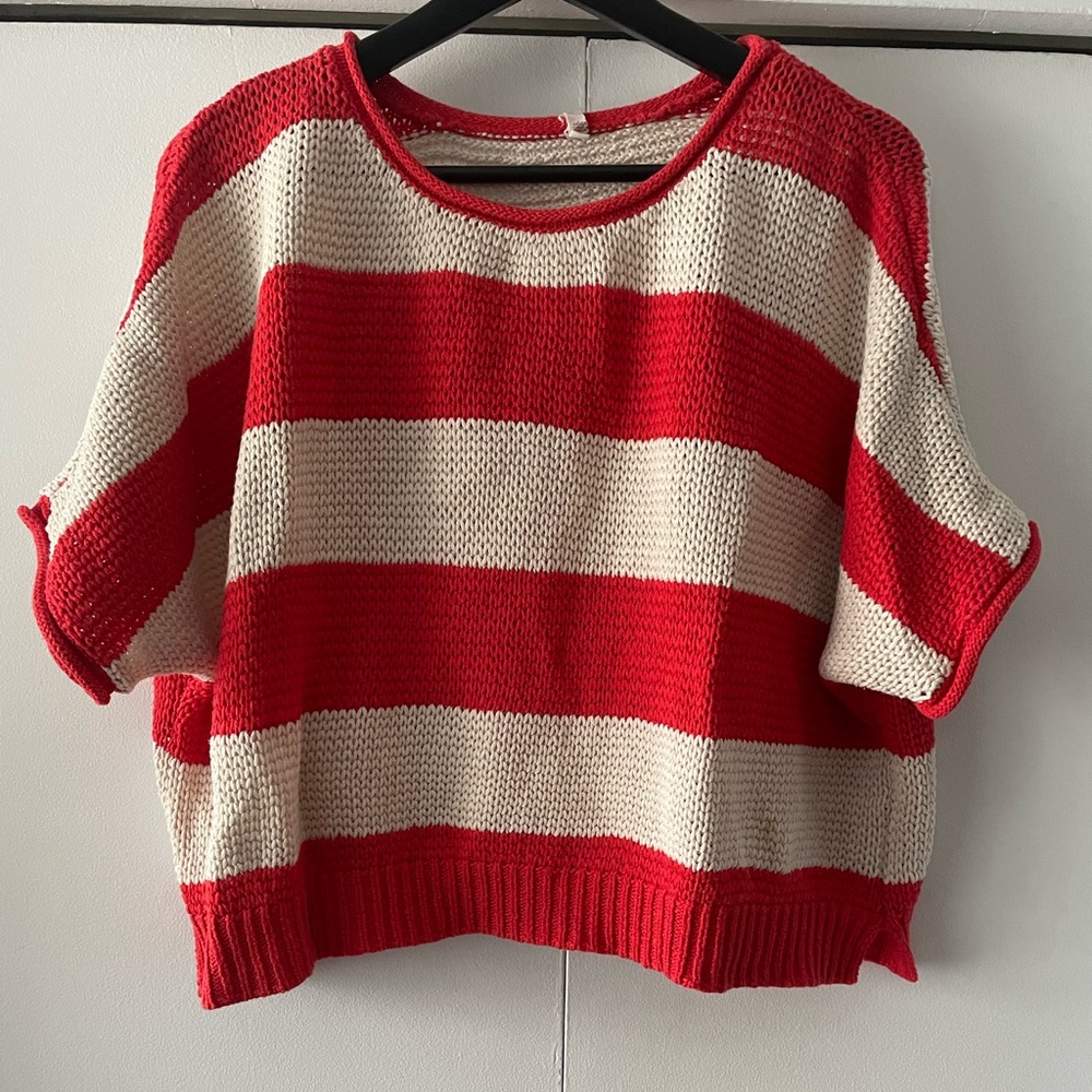 Willow & Clay cotton striped sweater, size S/M